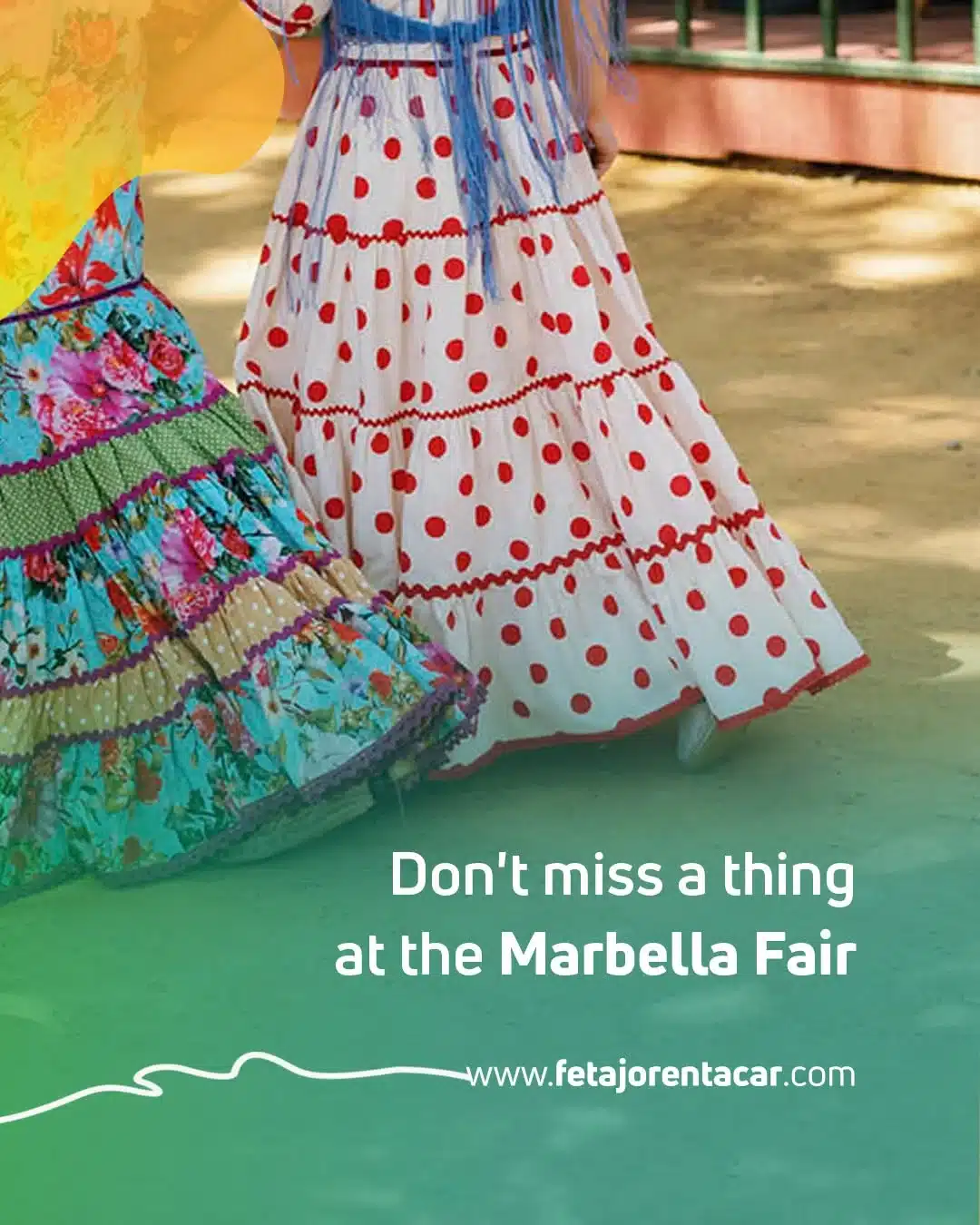 Car rental Marbella for the San Bernabé Feria with flamenco dresses
